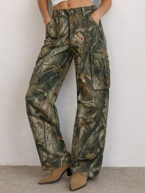 Wrangler Pro Gear Camo Cargo Pants Hunting Tactical Straight Leg 34x29 Unisex